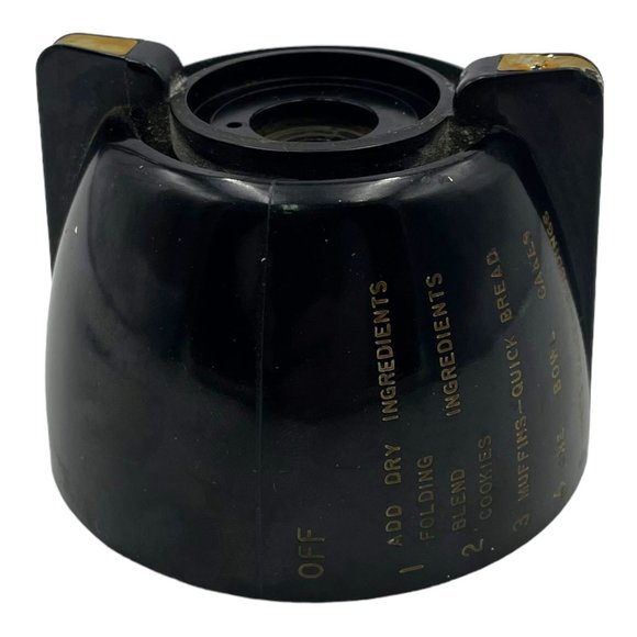 Vintage Sunbeam Mixmaster Model 12 Speed Dial Knob Black with Gold Replacement - Picture 3 of 10